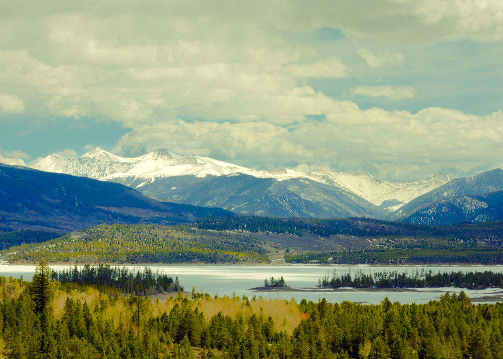Dillon Reservoir in the fall 5x7 photo card